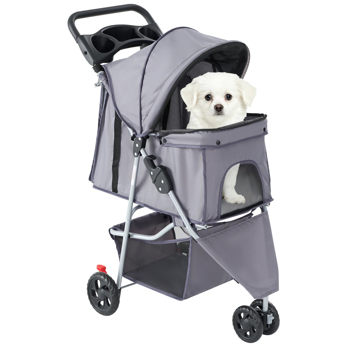 Foldable Pet Stroller – 3-Wheel Travel Buggy for Small Dogs & Cats