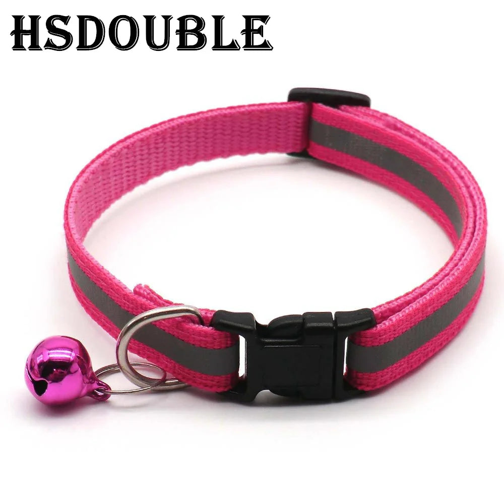 Reflective Pet Collar Set – Adjustable Collars with Bells for Cats & Small Dogs (2-Pack)