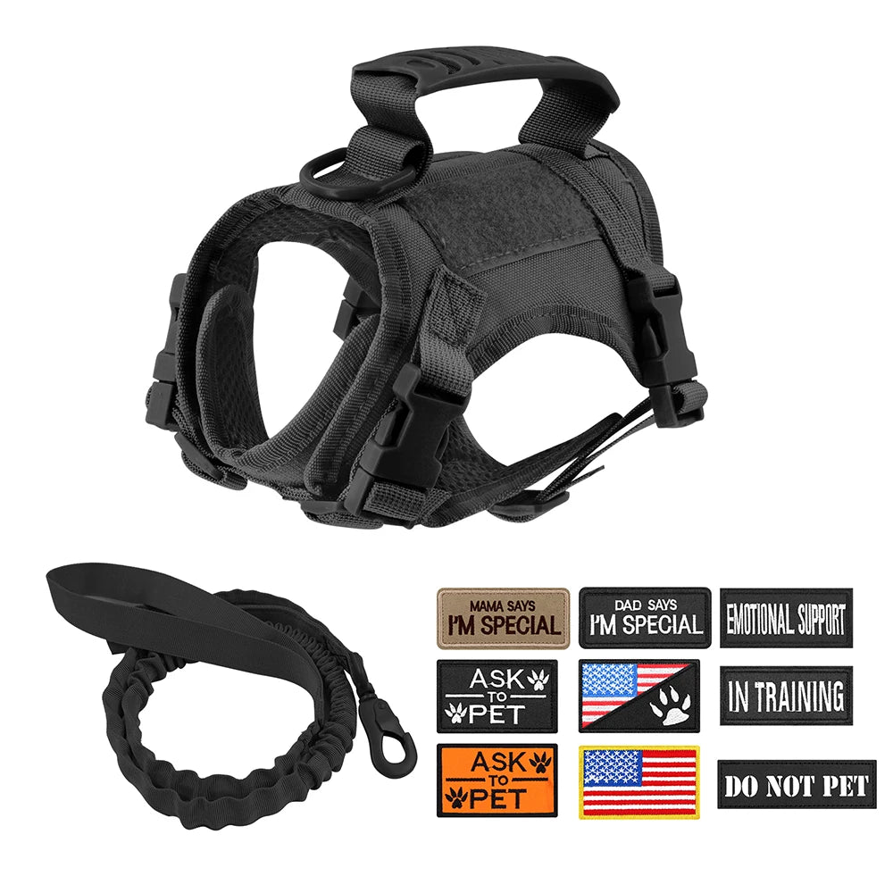 Tactical Pet Harness & Leash – Adjustable Vest with Handle for Cats & Small Dogs