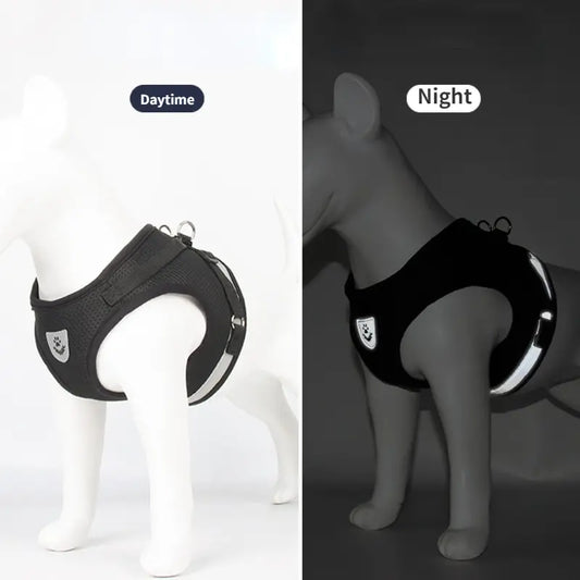 Reflective Dog Harness & Leash Set – Breathable Adjustable Vest for Easy Control