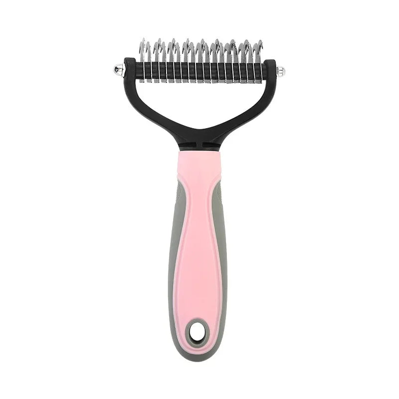 Cat Hair Removal Comb – Double-Sided Stainless Steel Grooming Brush for Cats & Dogs
