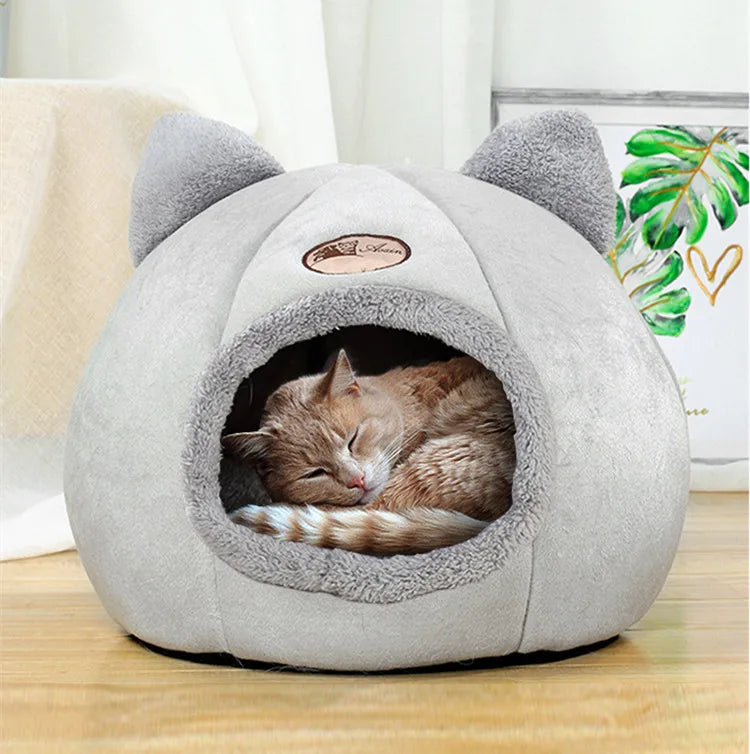 Cat Ear Pet Bed – Soft, Warm & Washable Bed for Small to Large Cats