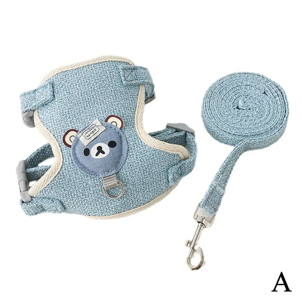 Breathable Pet Harness & Leash Set – Adjustable Vest for Small Dogs & Cats