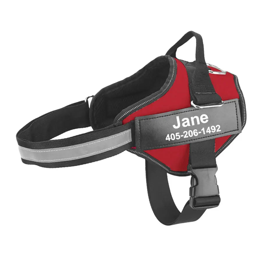 No-Pull Reflective Dog Harness – Adjustable Breathable Vest with Custom ID Patch