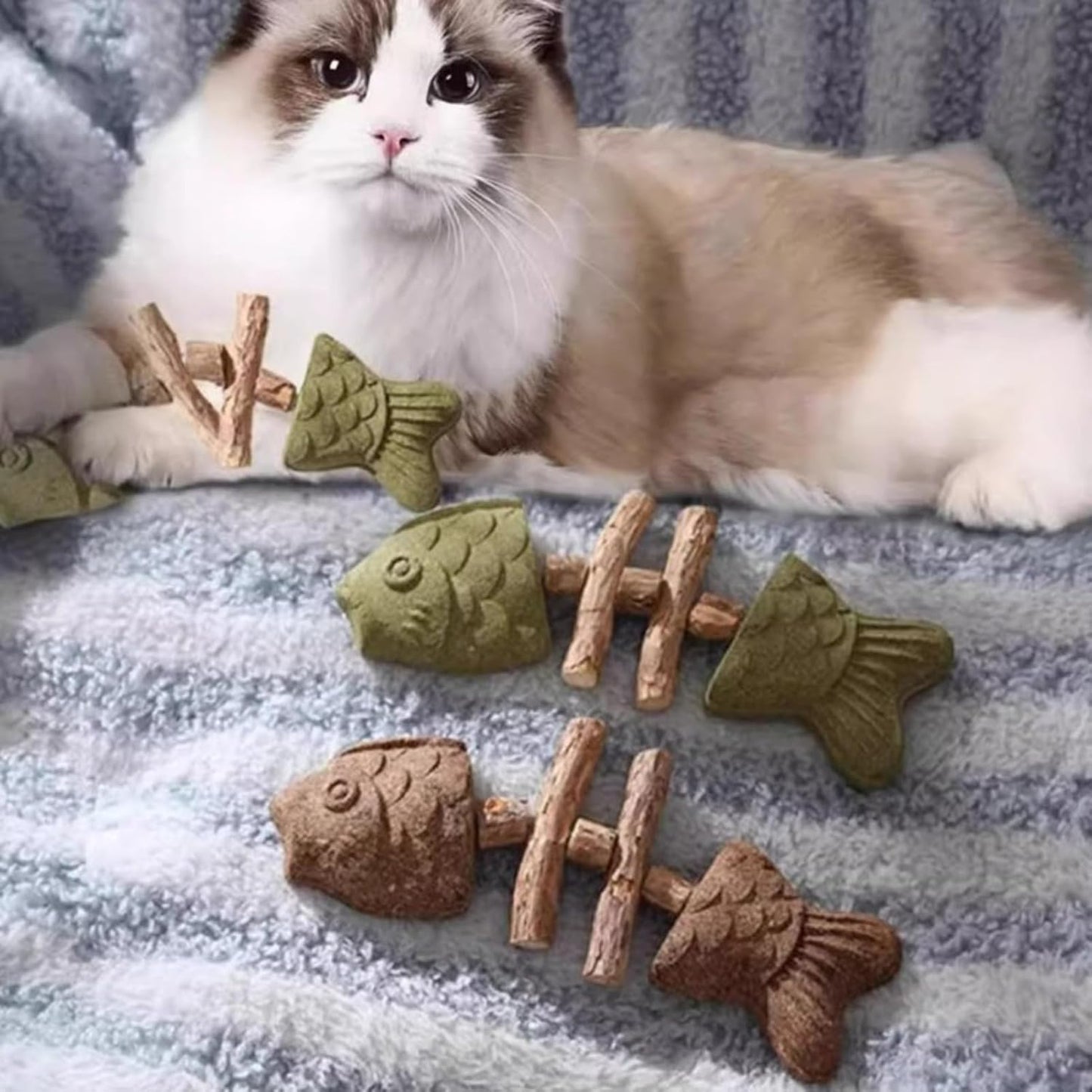 Fishbone Cat Chew Toy – Bite-Resistant Dental Toy for Cats