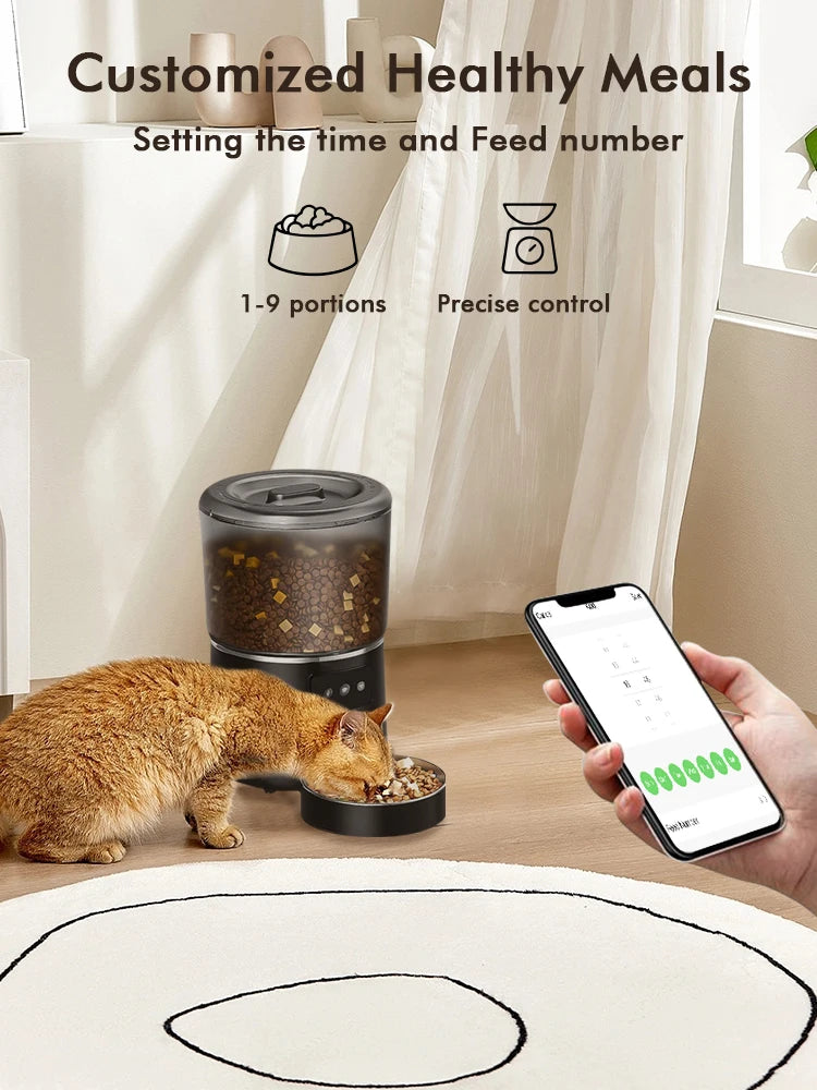 NPET 4L Smart Automatic Pet Feeder with Stainless Steel Bowl