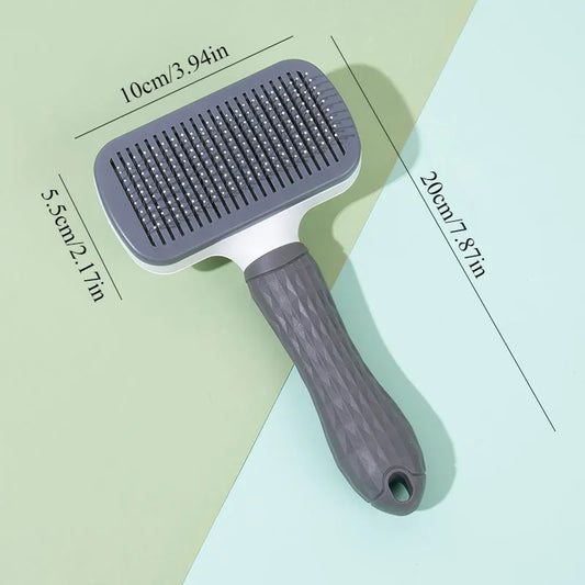 One-Button Pet Deshedding Brush for Dogs & Cats