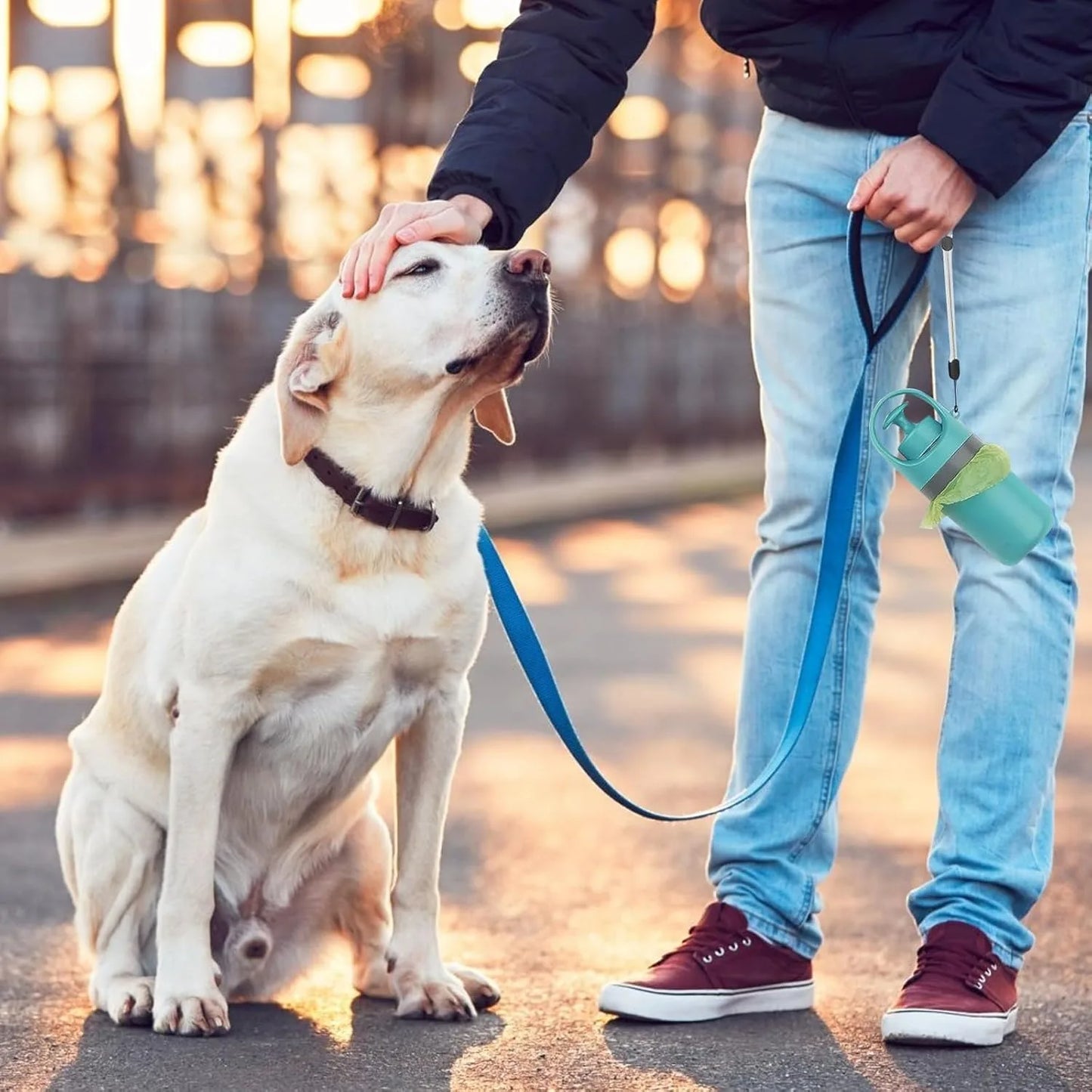 Tragbarer Hunde-Kotgreifer mit Kotbeutelspender & Einhandbedienung