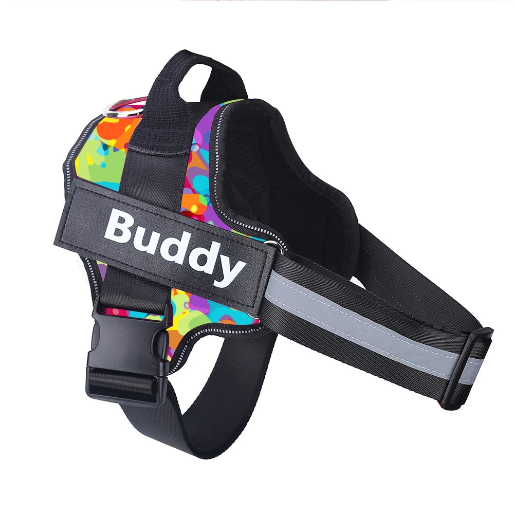 Personalized No-Pull Reflective Dog Harness – Breathable Training Vest