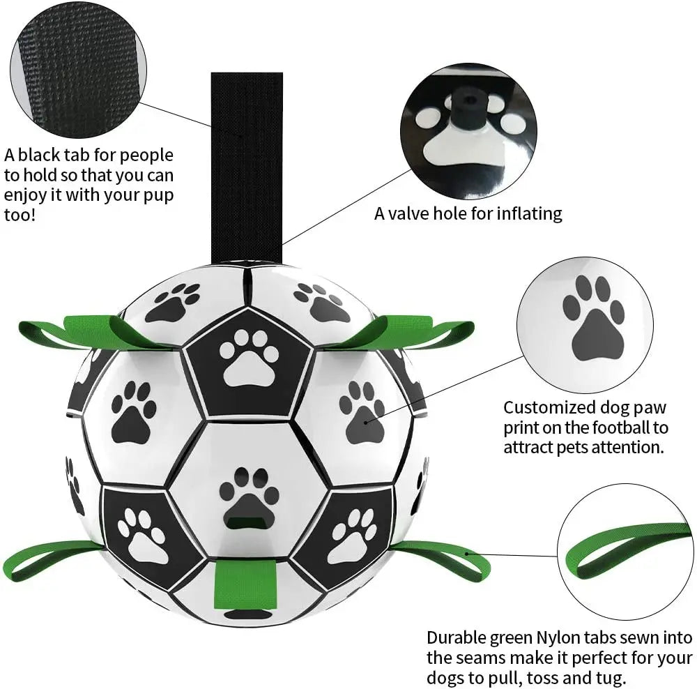 Interactive Dog Football Toy with Grab Tabs for Outdoor Play