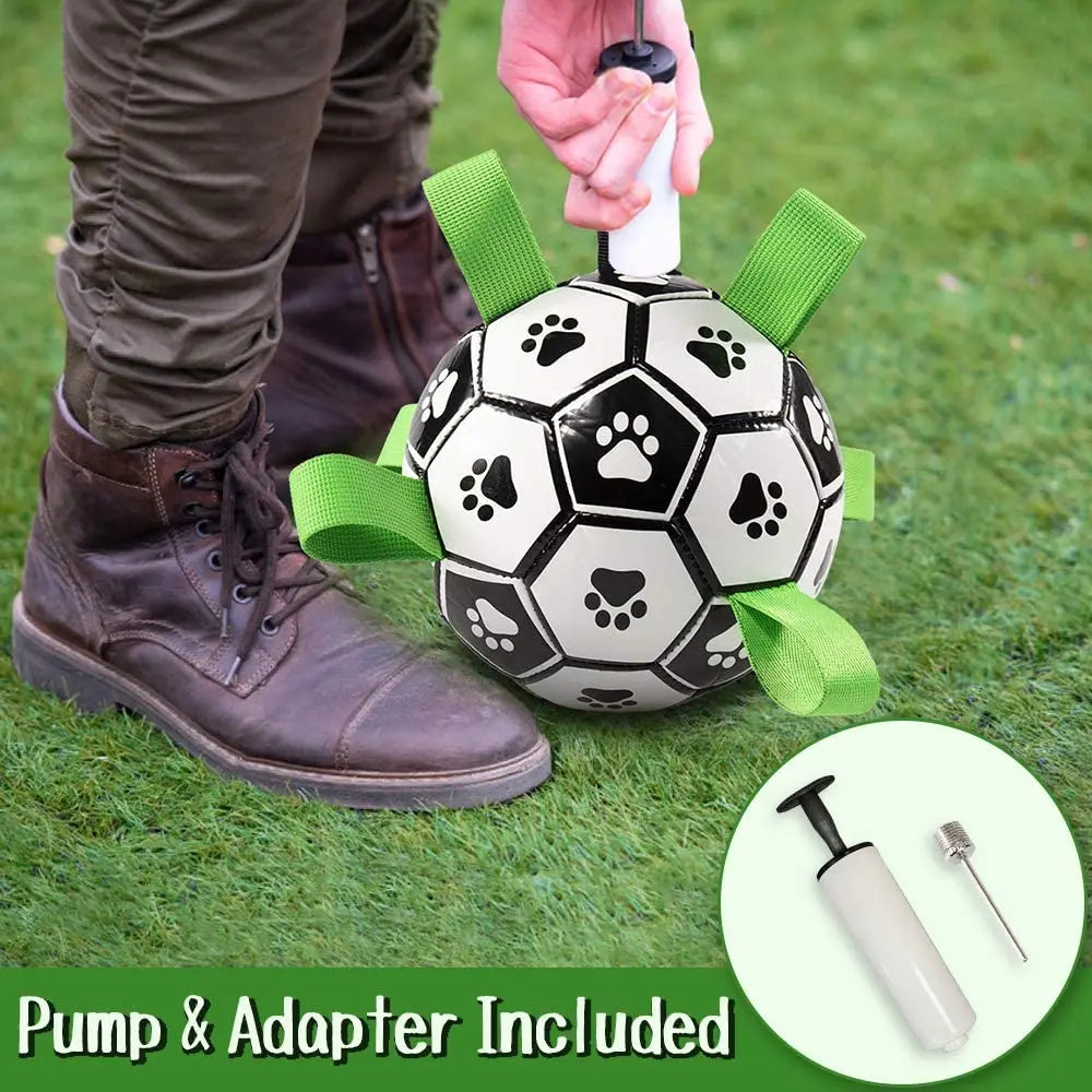 Interactive Dog Football Toy with Grab Tabs for Outdoor Play