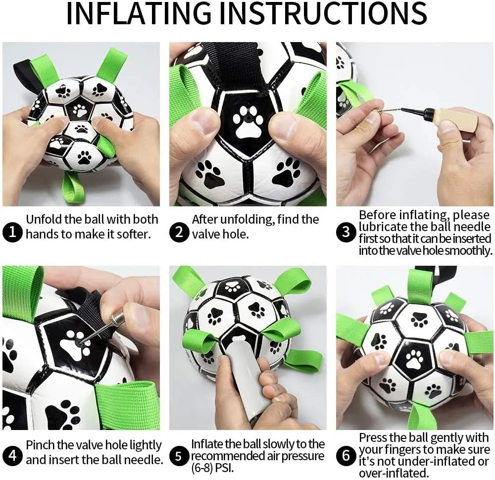 Interactive Dog Football Toy with Grab Tabs for Outdoor Play