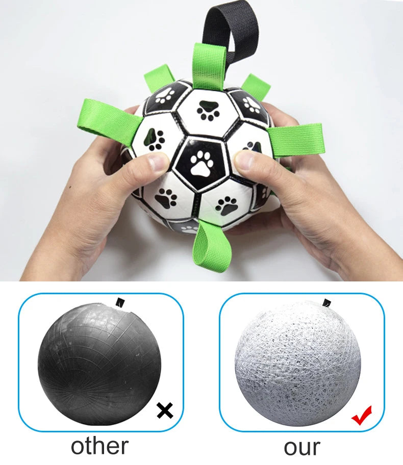 Interactive Dog Football Toy with Grab Tabs for Outdoor Play