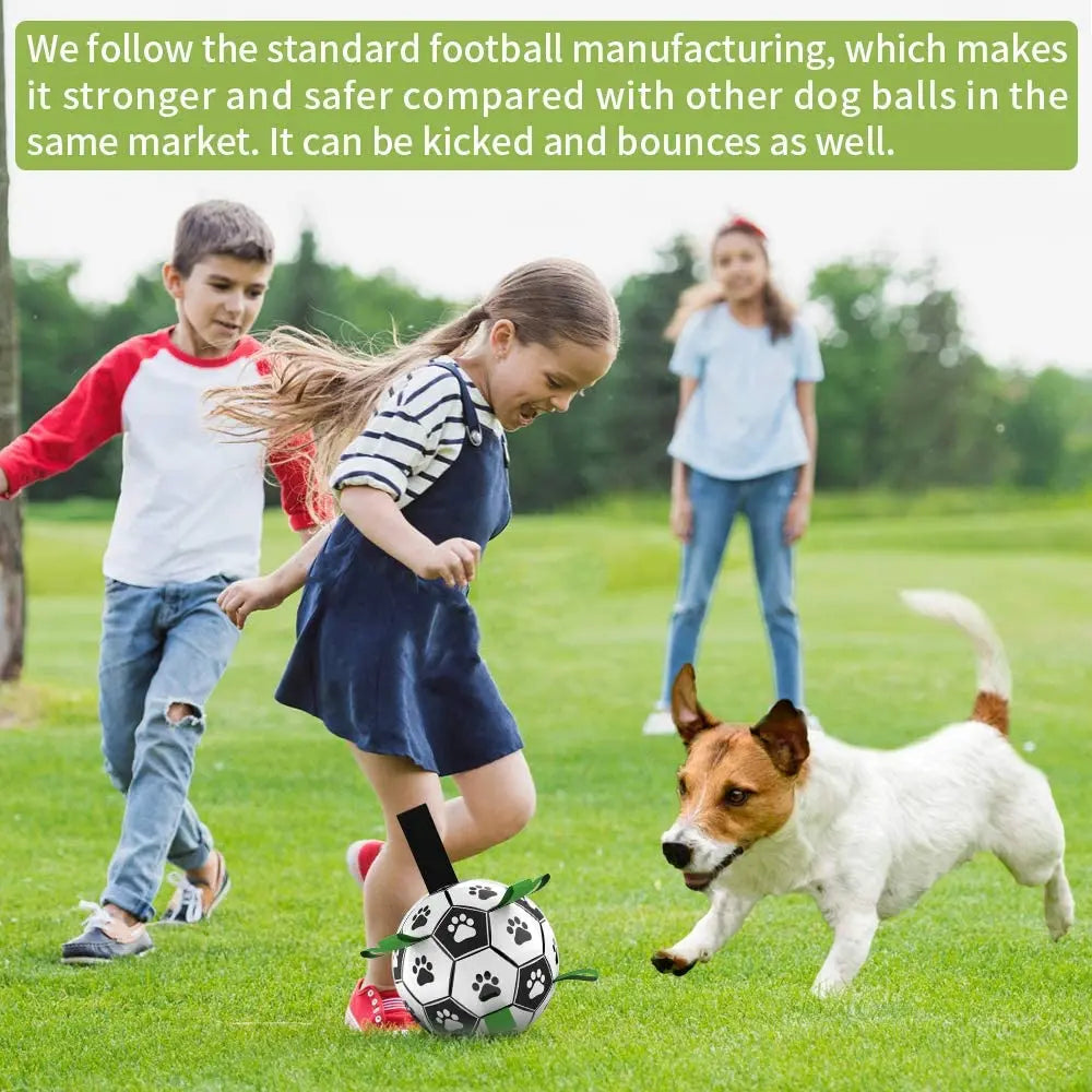 Interactive Dog Football Toy with Grab Tabs for Outdoor Play