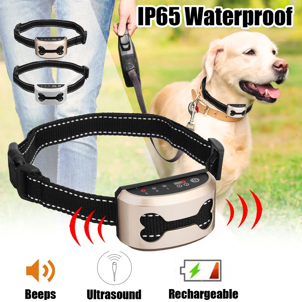 Rechargeable Anti-Bark Dog Collar – Waterproof Automatic Training with Safe Correction Modes