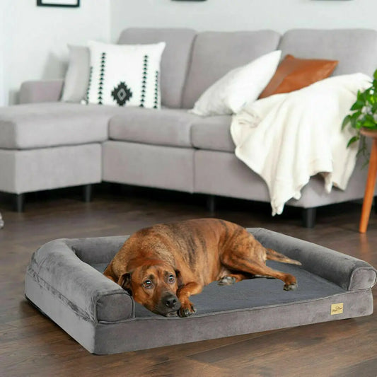 Orthopedic XXL Dog Bed with Bolster & Washable Cover