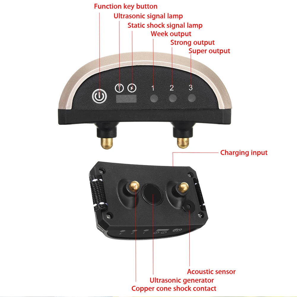 Rechargeable Anti-Bark Dog Collar – Waterproof Automatic Training with Safe Correction Modes