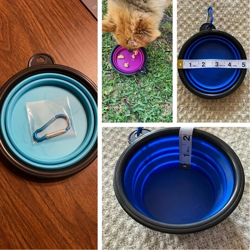 Portable Pet Food Bowl – Collapsible TPR Silicone Travel Bowl for Dogs & Cats