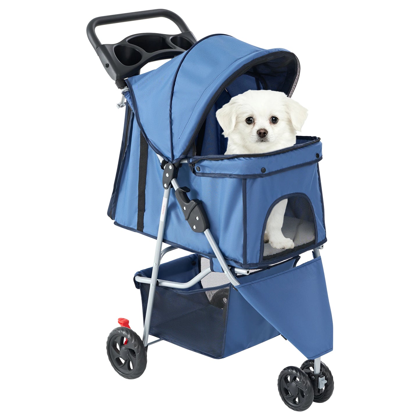 Foldable Pet Stroller – 3-Wheel Travel Buggy for Small Dogs & Cats