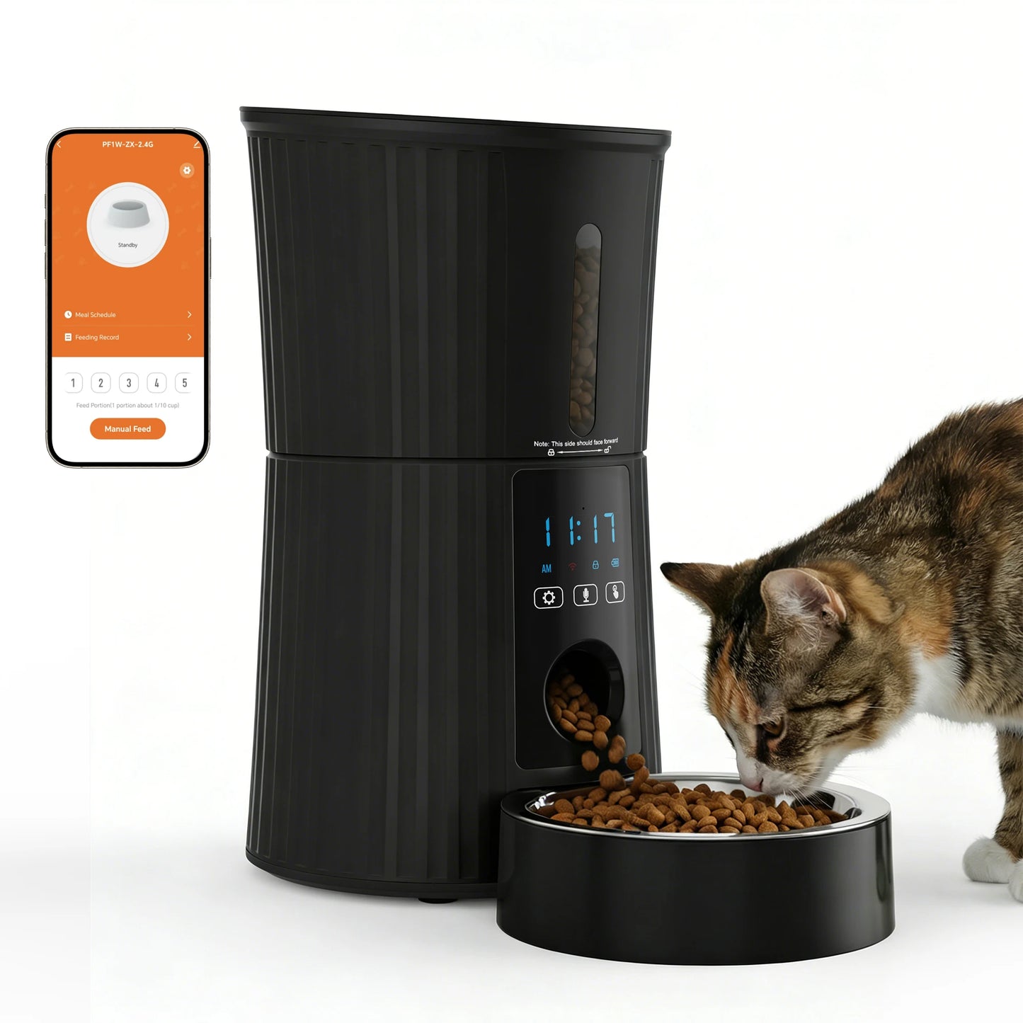 JHK 4L Automatic Cat Feeder – WiFi App Control Smart Pet Food Dispenser with Timer & Dual Power