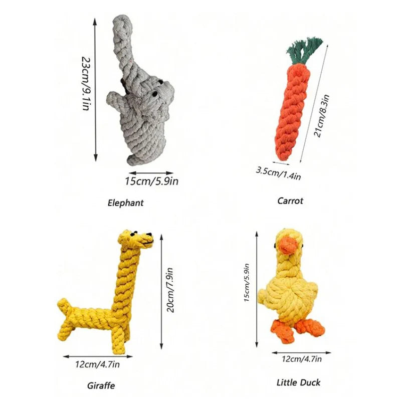 Cotton Rope Knot Dog Toy – Durable Teeth Cleaning Toy for Small & Medium Dogs
