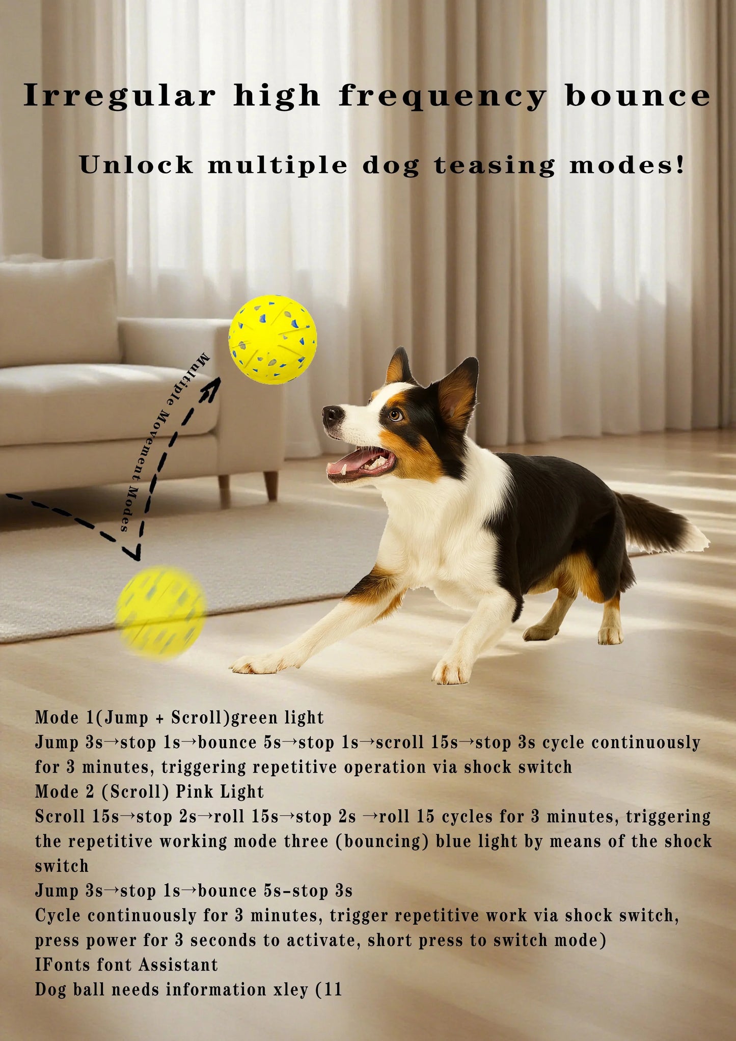 Interactive Smart Dog Ball – Automatic Moving & Bouncing Toy for Dogs