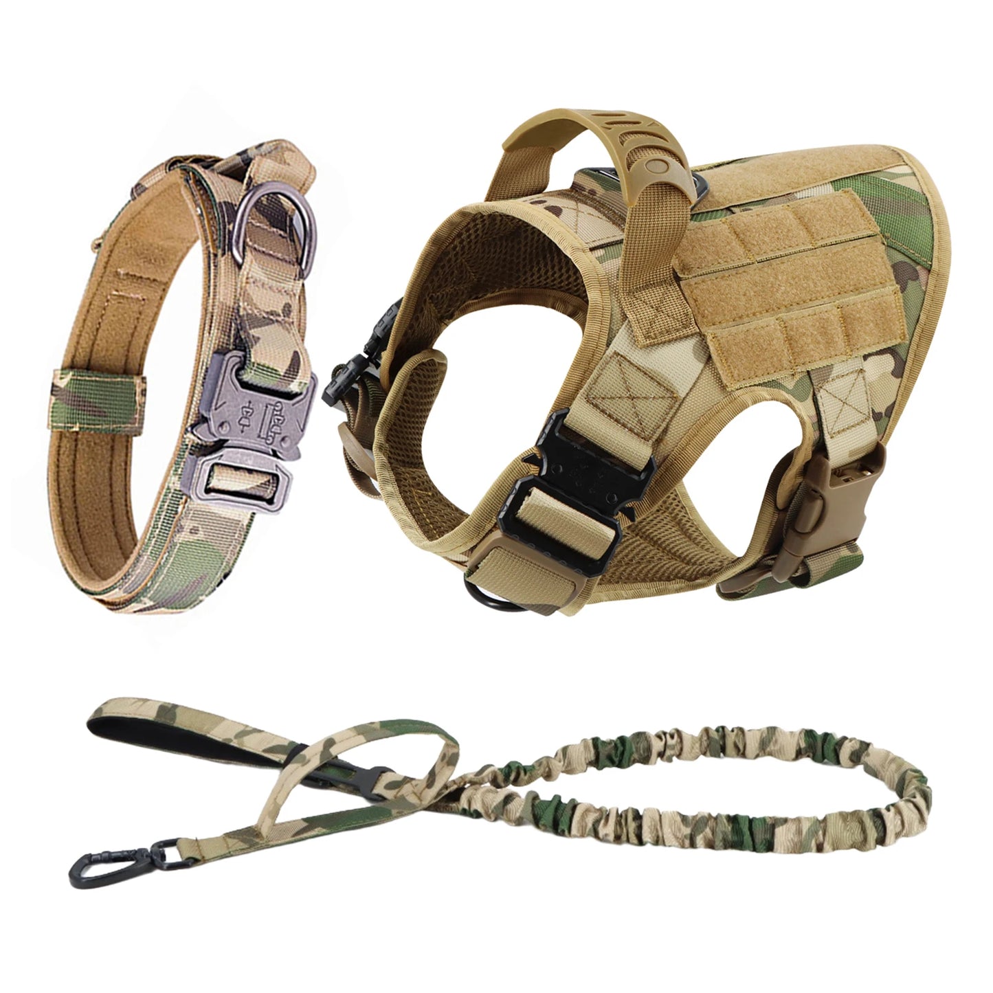 Tactical Dog Harness & Leash Set – Adjustable Training Vest for Medium & Large Dogs