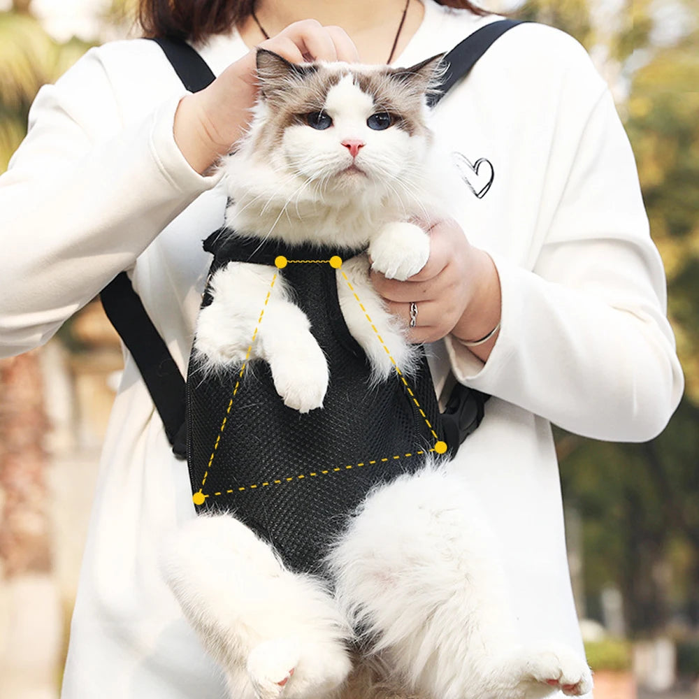 Adjustable Pet Carrier Backpack for Cats & Small Dogs