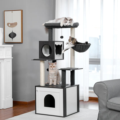 Multi-Level Cat Tree with Condo, Hammock & Scratching Posts