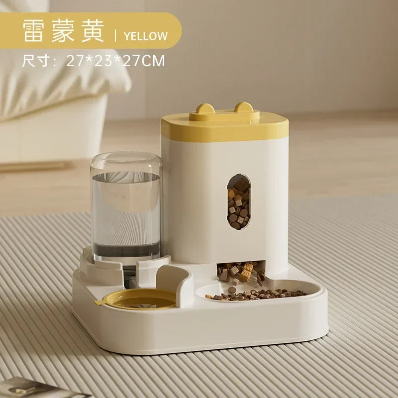 Automatic Pet Feeder Bowl – Large Capacity Food Storage with Water Fountain for Dogs & Cats