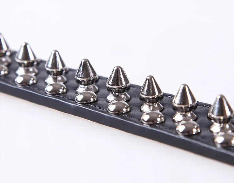 PU Leather Dog Collar Adjustable Spiked Rivet Punk Pet Collar Small Dog Cat