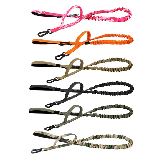 Adjustable Tactical Dog Leash – Elastic Training Lead with Dual Control Handles