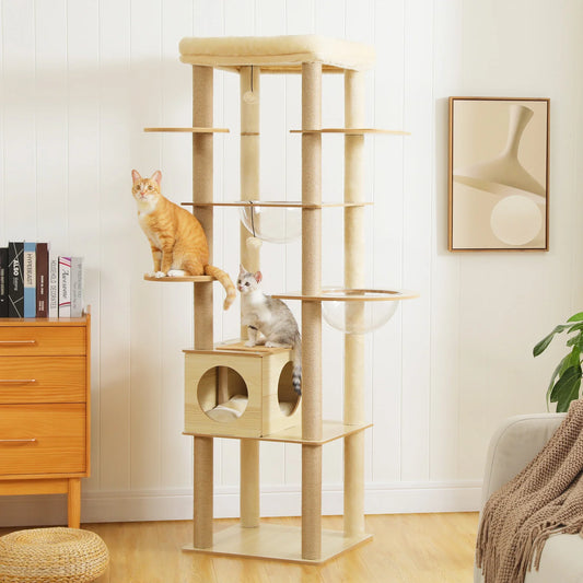 Multi-Level Cat Tree with Condo, Hammock & Scratching Posts