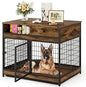 Large Wooden Dog Crate with Drawer – Heavy-Duty Indoor Cage