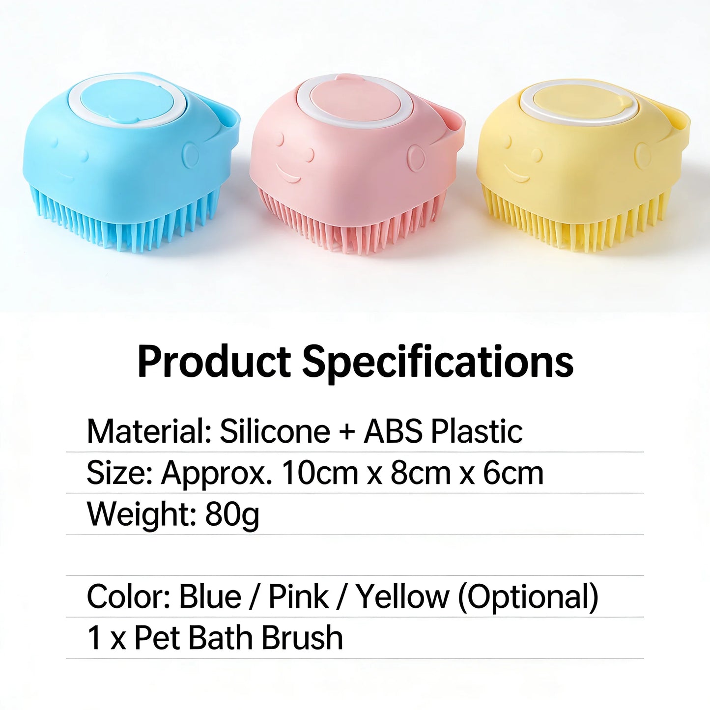2-in-1 Pet Bath & Massage Brush – Silicone Shampoo Dispenser for Dogs & Cats
