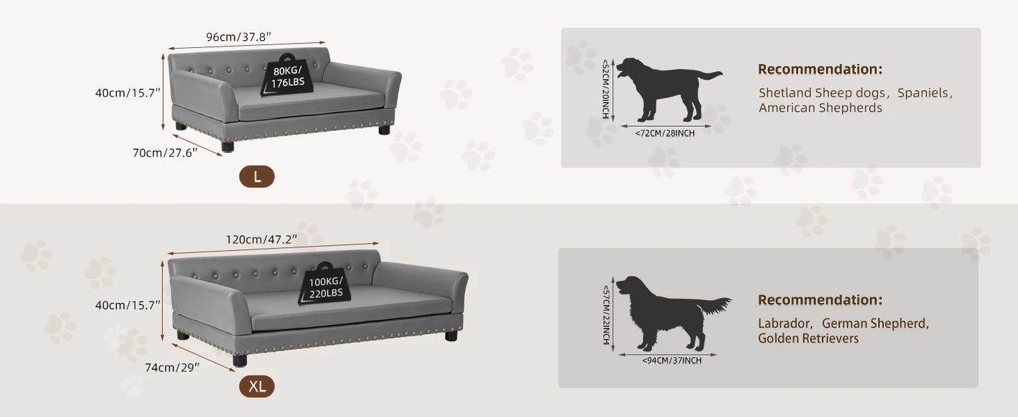 Modern Elevated Dog Sofa Bed for Medium & Large Dogs
