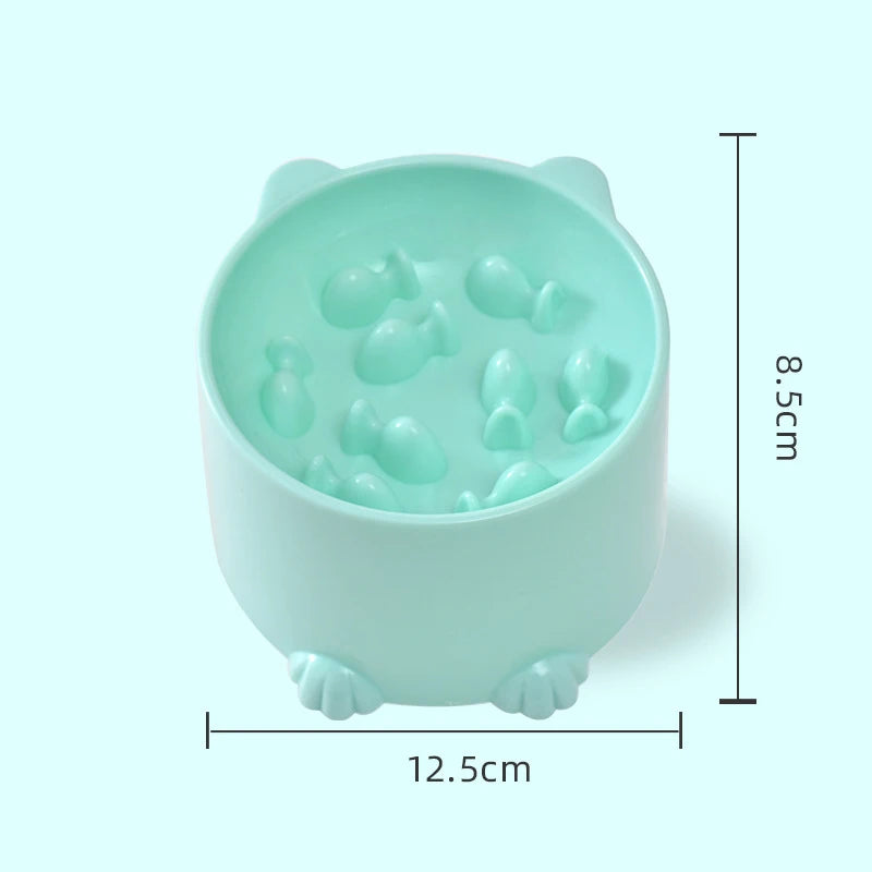 Cat Slow Feeder Bowl – Anti-Choking Neck Protection Design for Cats & Small Dogs