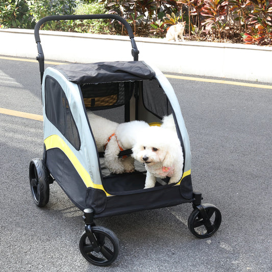 Double Dog Stroller Wagon with Divider & Folding Frame