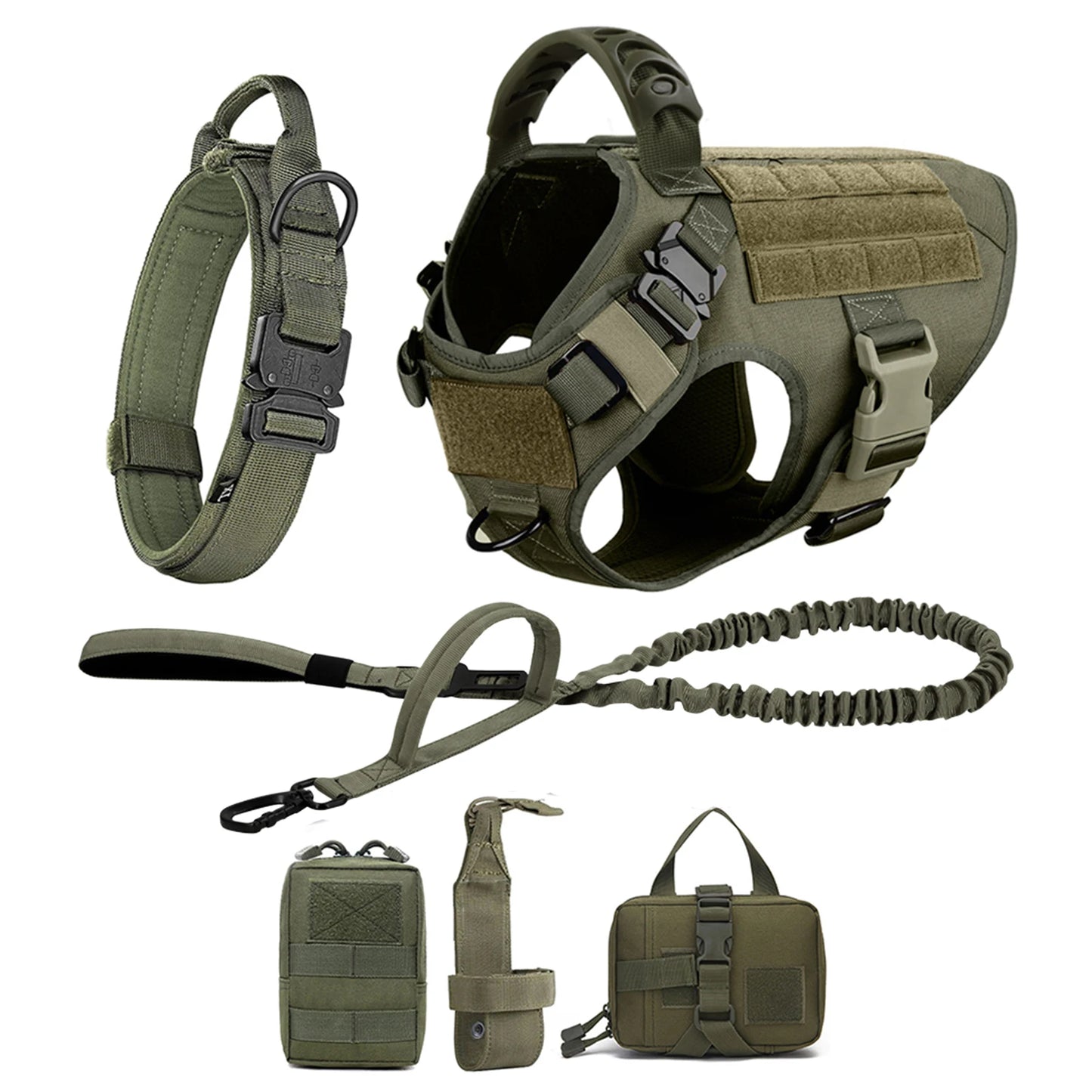 Tactical Dog Harness & Leash Set – Adjustable Training Vest for Medium & Large Dogs