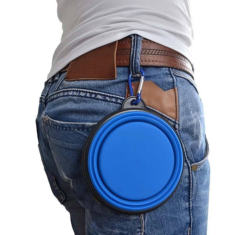 Portable Pet Food Bowl – Collapsible TPR Silicone Travel Bowl for Dogs & Cats