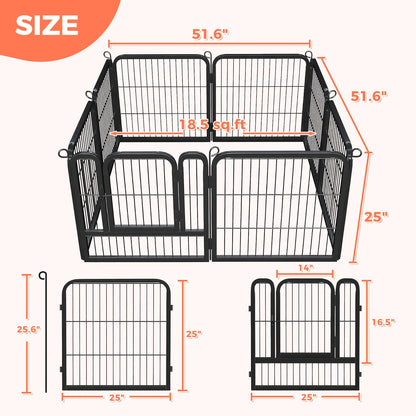 Foldable Metal Dog Playpen with Door – Indoor & Outdoor Puppy Fence