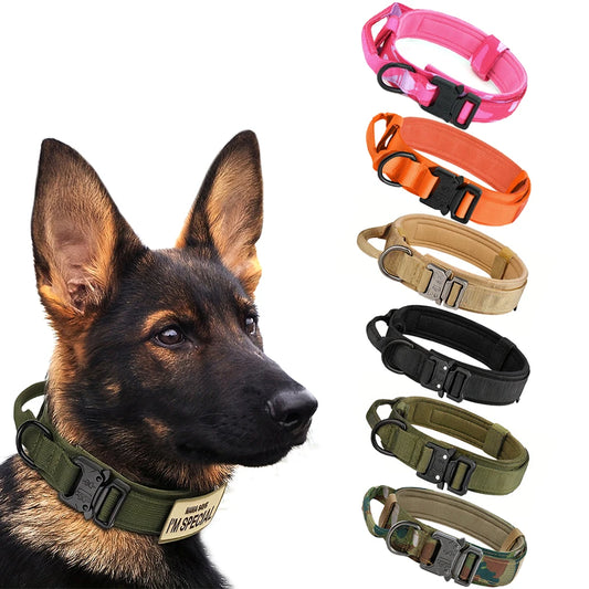 Tactical Dog Collar & Leash Set – Adjustable Training Collar with Control Handle