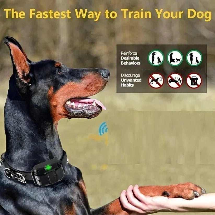 Rechargeable Dog Training Collar – Waterproof Anti-Bark Trainer with Vibration & Clicker
