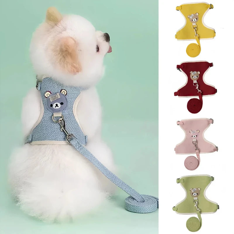 Adjustable Pet Harness & Leash Set – Comfort Vest for Small & Medium Dogs & Cats