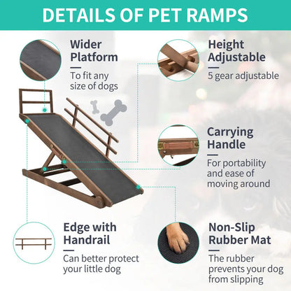 Folding Dog Ramp – For Bed, Car, Couch & Truck