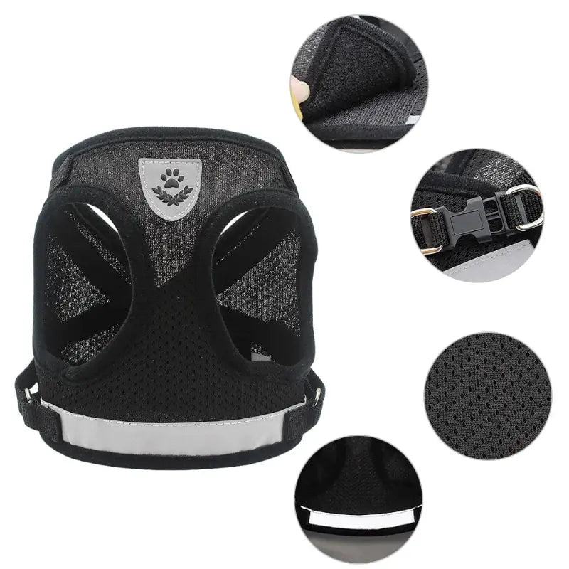 Reflective Dog Harness & Leash Set – Breathable Adjustable Vest for Easy Control