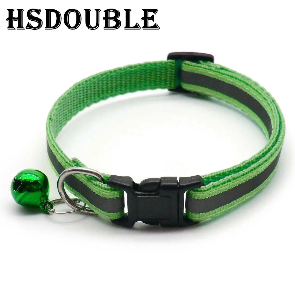 Reflective Pet Collar Set – Adjustable Collars with Bells for Cats & Small Dogs (2-Pack)