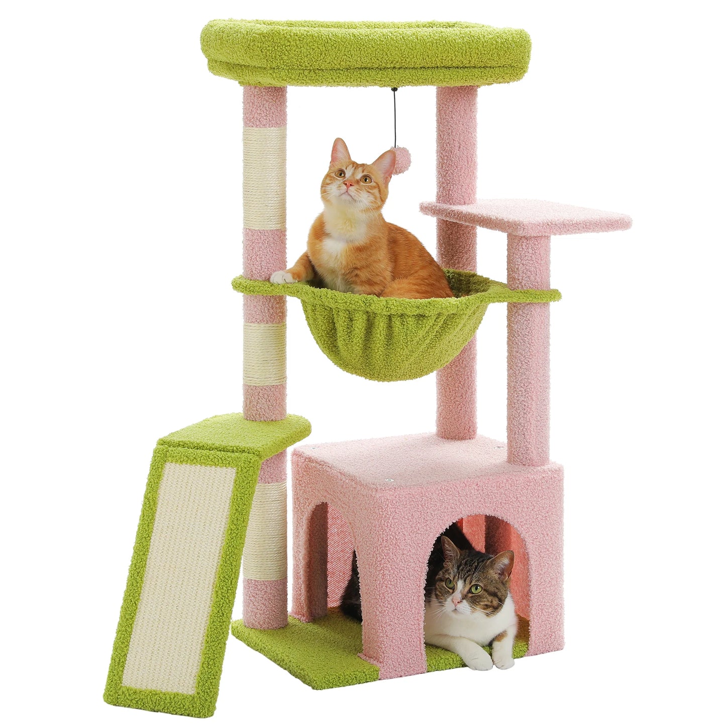Cat Tree Tower – Cozy Condo, Wide Perch & Sisal Scratching Posts with Plush & Toy