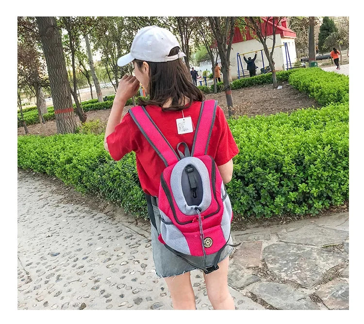 Portable Pet Carrier Backpack – Breathable Front Travel Bag for Dogs & Cats