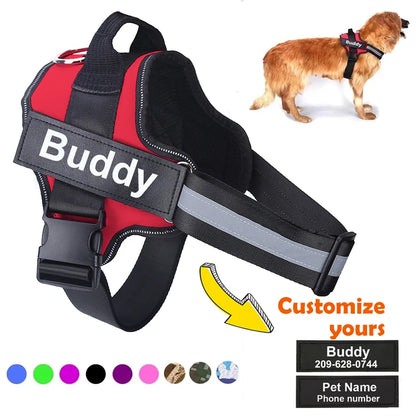 Personalized No-Pull Reflective Dog Harness – Breathable Training Vest